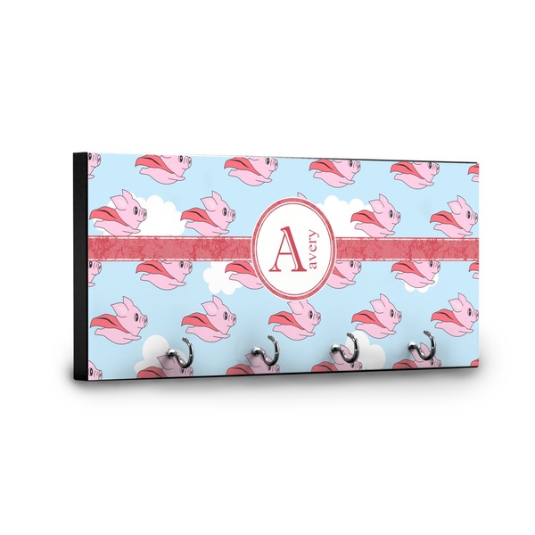 Flying Pigs Key Hanger - Front View with Hooks