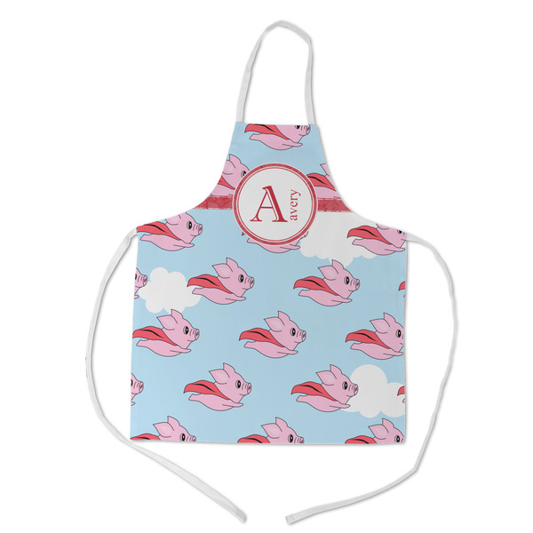 Custom Flying Pigs Kid's Apron w/ Name and Initial