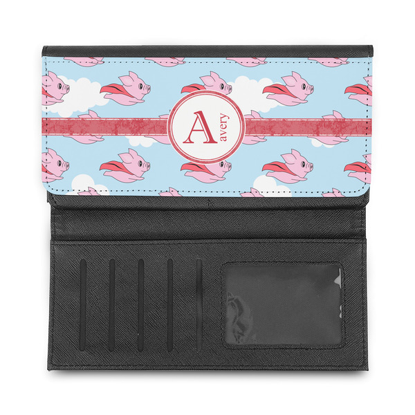 Flying Pigs Ladies Wallet - Half Way Open