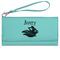 Flying Pigs Ladies Wallet - Leather - Teal - Front View