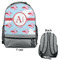 Flying Pigs Large Backpack - Gray - Front & Back View