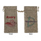 Flying Pigs Large Burlap Gift Bags - Front & Back