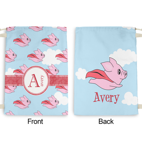 Flying Pigs Large Laundry Bag - Front & Back View