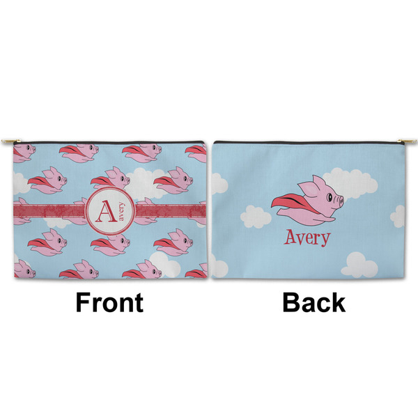 Flying Pigs Large Zipper Pouch Approval (Front and Back)