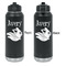 Flying Pigs Laser Engraved Water Bottles - Front & Back Engraving - Front & Back View