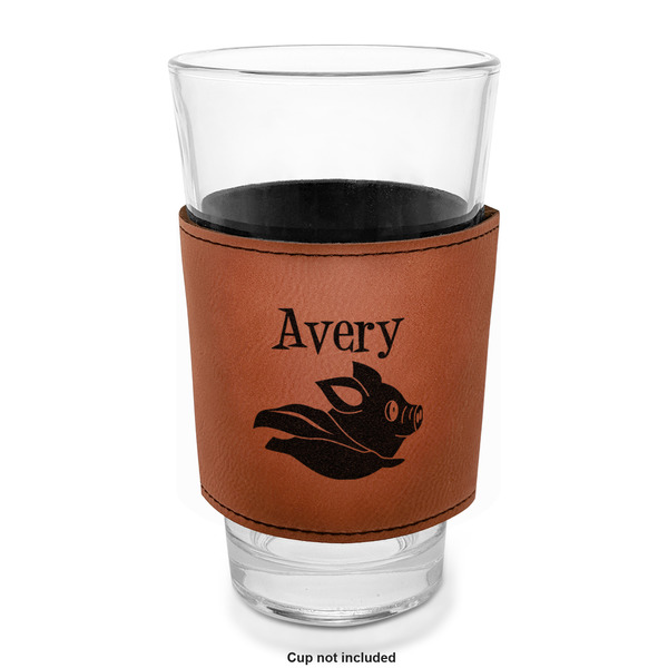 Flying Pigs Laserable Leatherette Mug Sleeve - In pint glass for bar