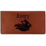 Flying Pigs Leatherette Checkbook Holder - Double Sided (Personalized)