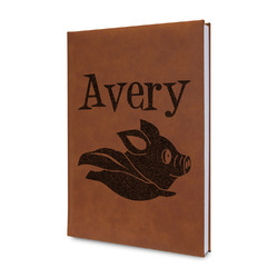Flying Pigs Leather Sketchbook - Small - Double Sided (Personalized)