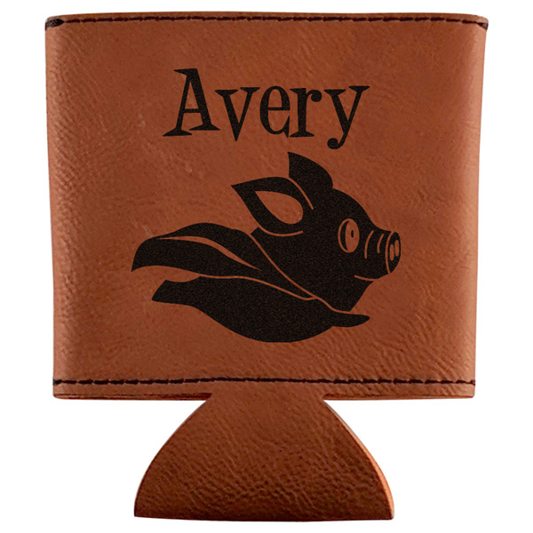 Custom Flying Pigs Leatherette Can Sleeve (Personalized)