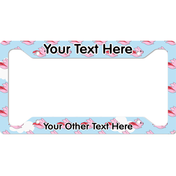 Custom Flying Pigs License Plate Frame - Style A (Personalized)