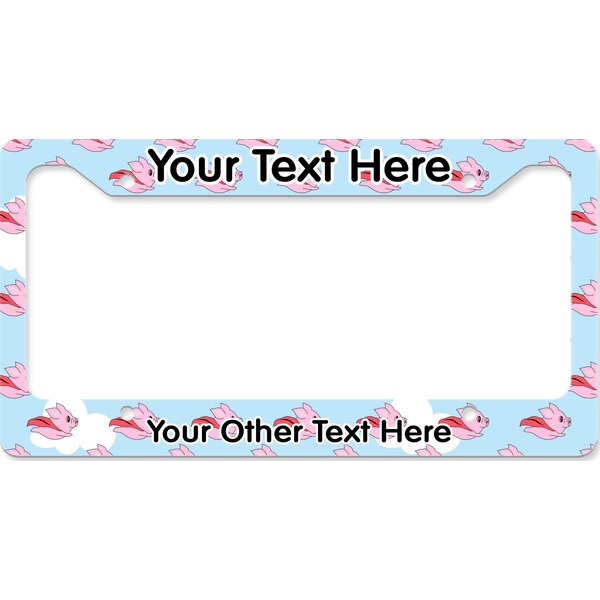 Custom Flying Pigs License Plate Frame - Style B (Personalized)