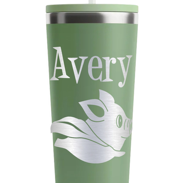 Flying Pigs Light Green RTIC Everyday Tumbler - 28 oz. - Close Up