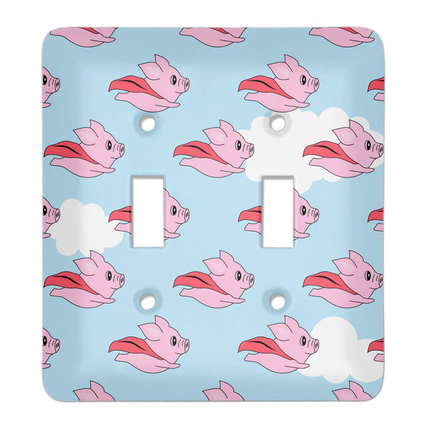 Custom Flying Pigs Light Switch Cover (2 Toggle Plate)