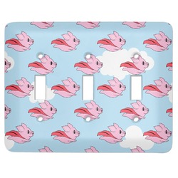 Flying Pigs Light Switch Cover (3 Toggle Plate)