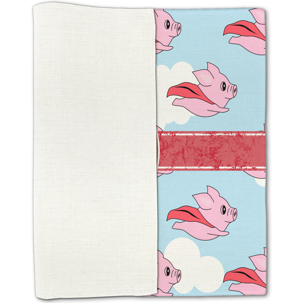 Flying Pigs Linen Placemat - Folded Half