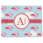 Flying Pigs Single-Sided Linen Placemat - Single w/ Name and Initial