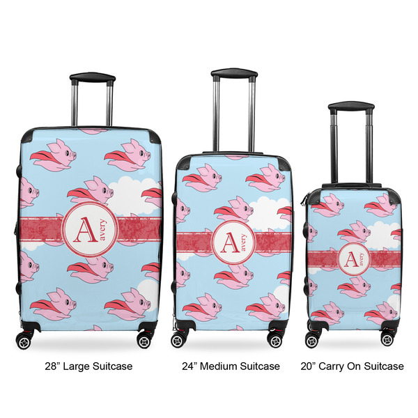 Flying Pigs Luggage Bags all sizes - With Handle