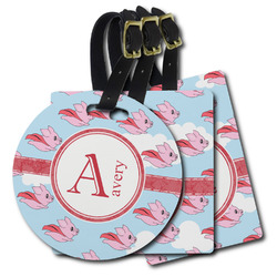 Flying Pigs Plastic Luggage Tag (Personalized)