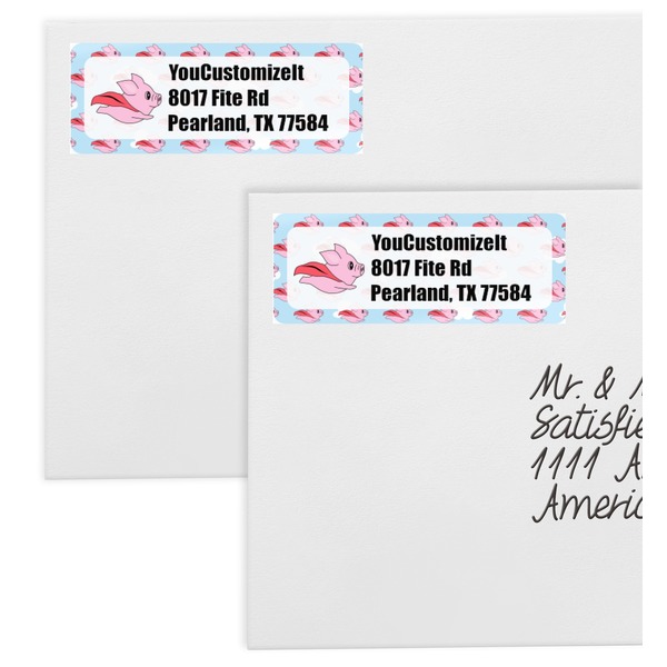 Flying Pigs Mailing Labels - Double Stack Close Up