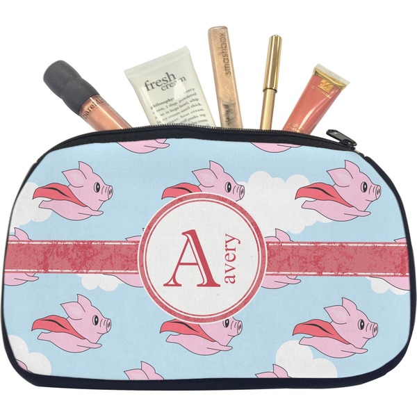 Custom Flying Pigs Makeup / Cosmetic Bag - Medium (Personalized)