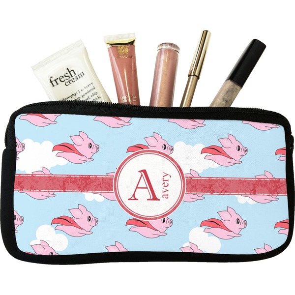 Custom Flying Pigs Makeup / Cosmetic Bag - Small (Personalized)