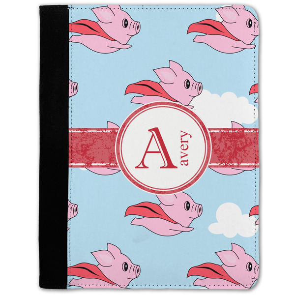 Custom Flying Pigs Notebook Padfolio w/ Name and Initial
