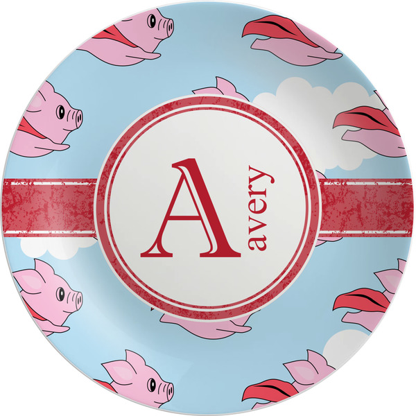 Custom Flying Pigs Melamine Plate (Personalized)