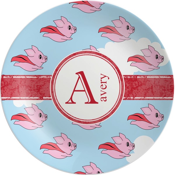 Custom Flying Pigs Melamine Plate (Personalized)