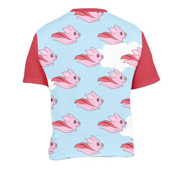 Flying Pigs Men's Crew Neck T Shirt Medium - Back
