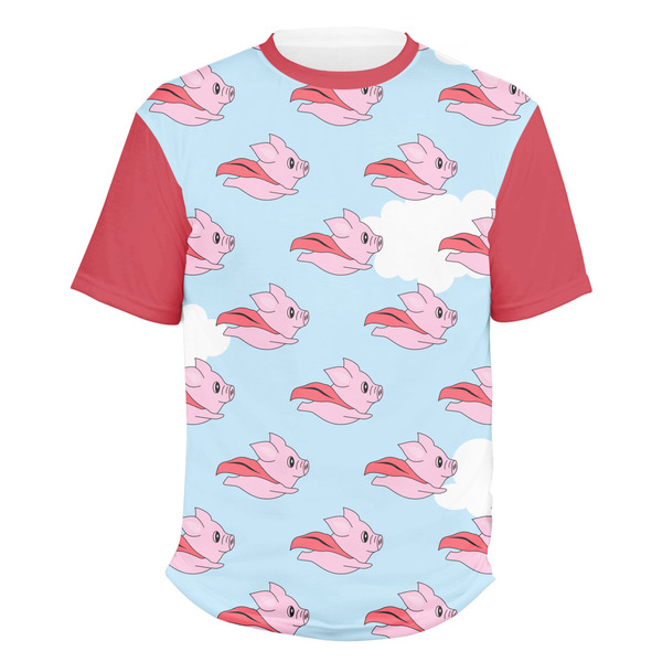 Custom Flying Pigs Men's Crew T-Shirt