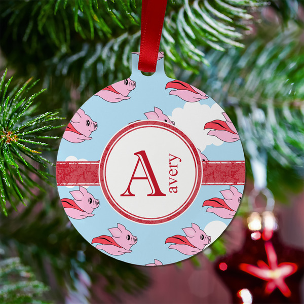 Flying Pigs Metal Ball Ornament - Lifestyle