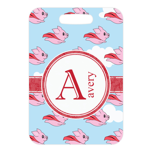 Flying Pigs Metal Luggage Tag - Front Without Strap