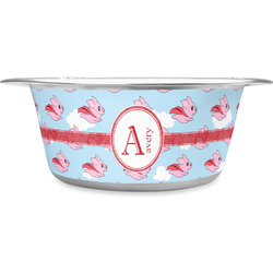 Flying Pigs Stainless Steel Dog Bowl - Large (Personalized)