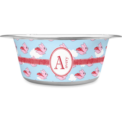 Flying Pigs Stainless Steel Dog Bowl (Personalized)