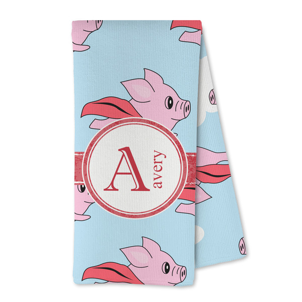 Custom Flying Pigs Kitchen Towel - Microfiber (Personalized)