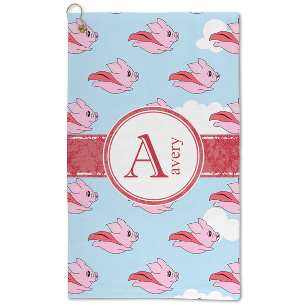 Custom Flying Pigs Microfiber Golf Towel (Personalized)