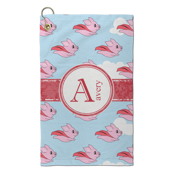 Custom Flying Pigs Microfiber Golf Towel - Small (Personalized)