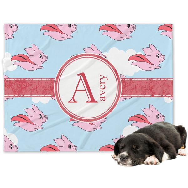 Custom Flying Pigs Dog Blanket (Personalized)
