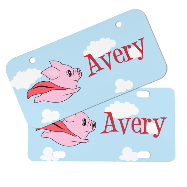 Flying Pigs Mini License Plates - MAIN (4 and 2 Holes)
