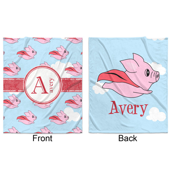 Flying Pigs Minky Blanket - 50"x60" - Double Sided - Front & Back