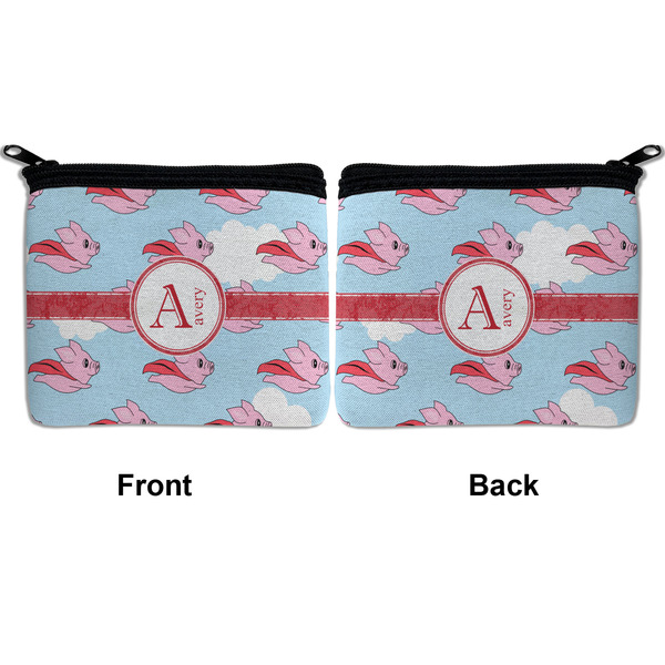 Flying Pigs Neoprene Coin Purse - Front & Back (APPROVAL)