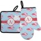 Flying Pigs Right Oven Mitt & Pot Holder Set w/ Name and Initial