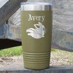Flying Pigs 20 oz Stainless Steel Tumbler - Olive - Single Sided (Personalized)