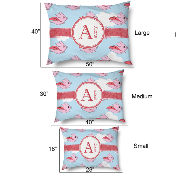 Flying Pigs Outdoor Dog Beds - SIZE CHART