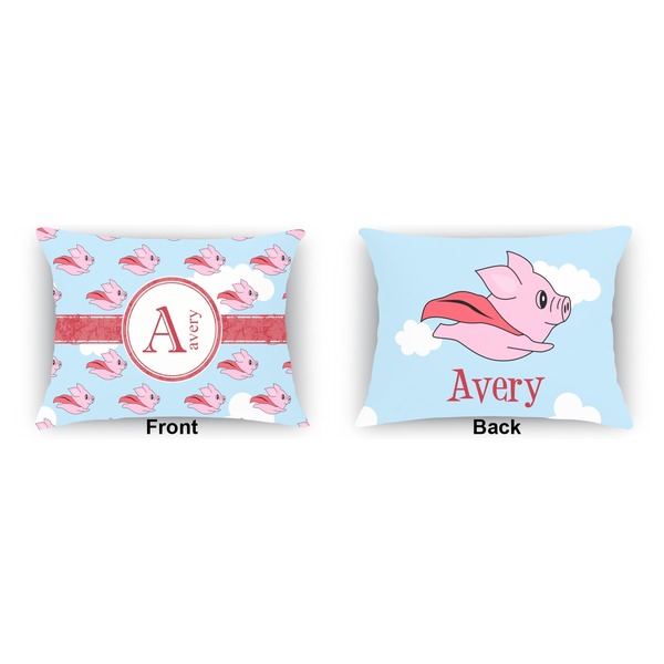 Flying Pigs  Outdoor Rectangular Throw Pillow (Front and Back)