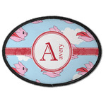 Flying Pigs Iron On Oval Patch w/ Name and Initial