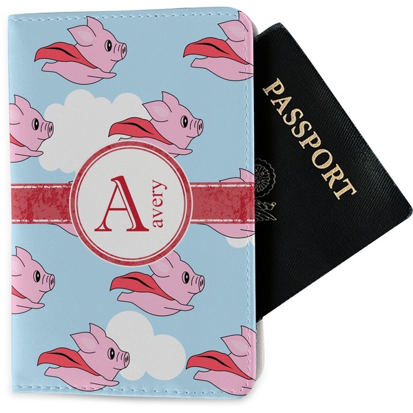 Custom Flying Pigs Passport Holder - Fabric (Personalized)