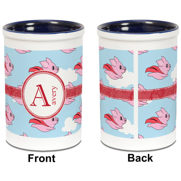 Flying Pigs Pencil Holder - Blue - approval