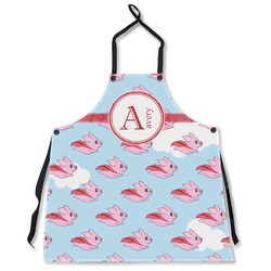Flying Pigs Apron Without Pockets w/ Name and Initial