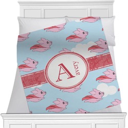 Flying Pigs Minky Blanket - Twin / Full - 80"x60" - Double Sided (Personalized)